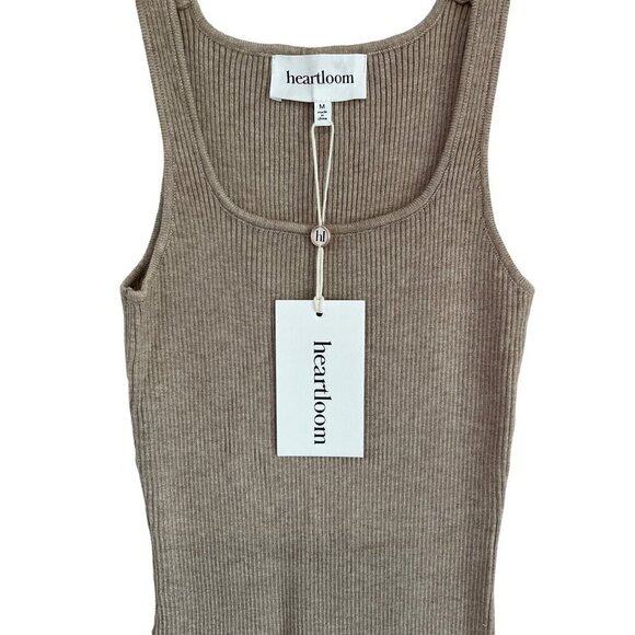 HEARTLOOM Saige Knit Midi Dress in Oat New Womens Sweater Tank - Picture 7 of 11